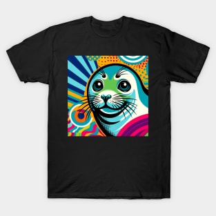 Arctic Aura Weddell Seal Pop Art - Polar Elegance T-Shirt